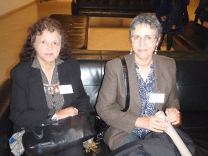 "Gladys Milroy and Sally Morgan waiting for their session to begin."
