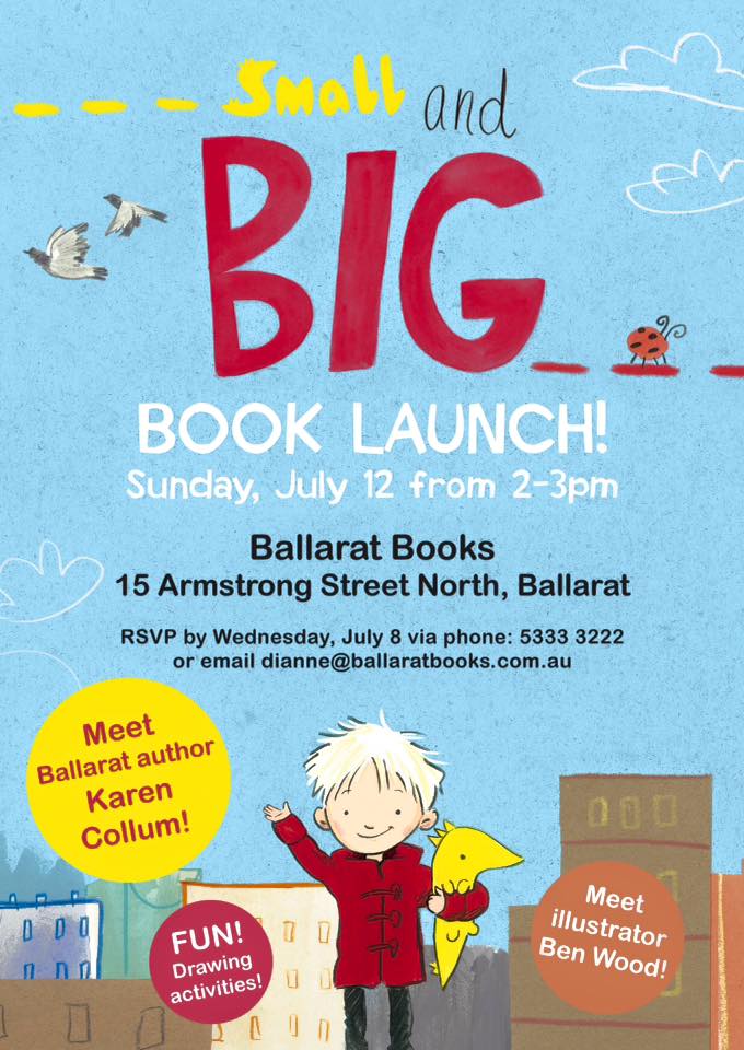 Book Launch, July 12 2015 at Ballarat Books, 15 Armstrong St North, Ballarat,2pm, RSVP phone 53333222