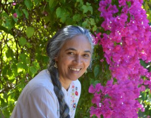 Yasmin Hamid in a garden. Photo courtesy Fremantle Press.