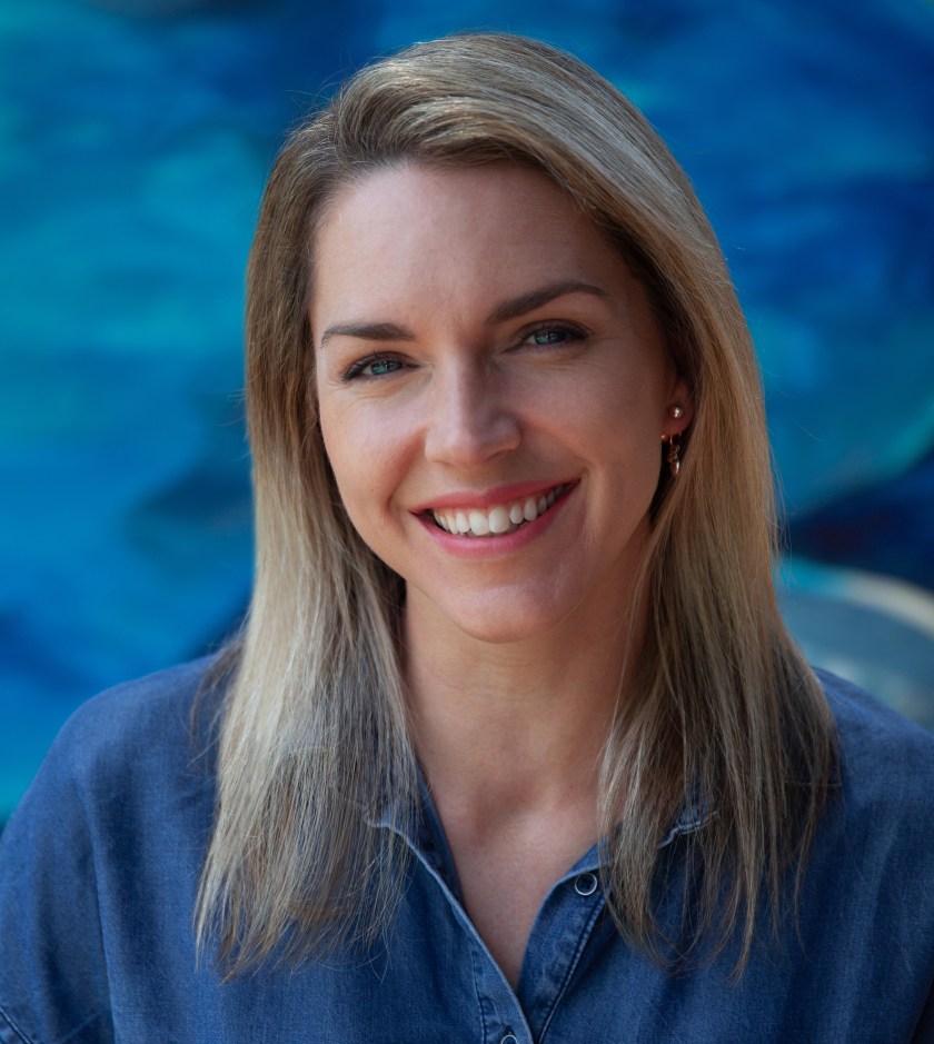 Kylie Howarth with a watery background