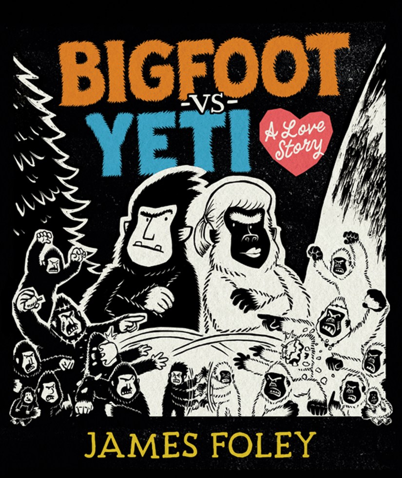 The cover of a picture book: Bigfoot vs Yeti by James Foley
