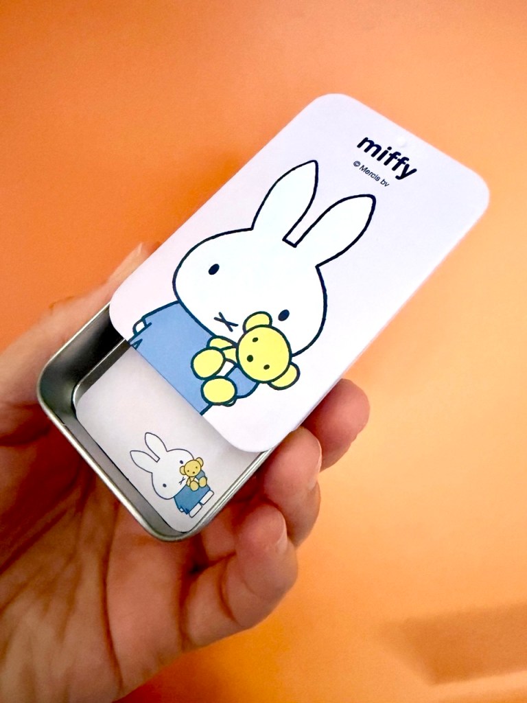 A tiny tin of Miffy branded notecards.